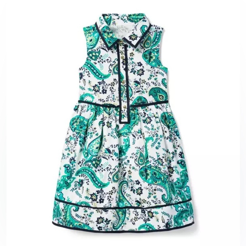 Janie and Jack 18-24 Months Baby Girl Green Floral Paisley Satin Dress